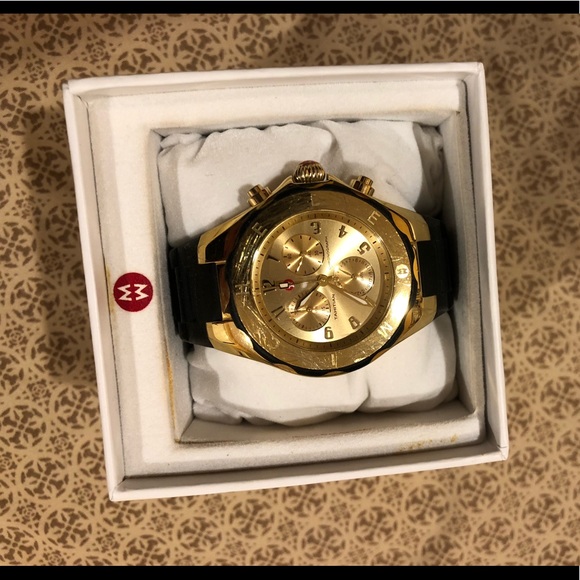 COPY - MICHELE Tahitian Jelly Bean Black Gold Watch - Picture 7 of 8